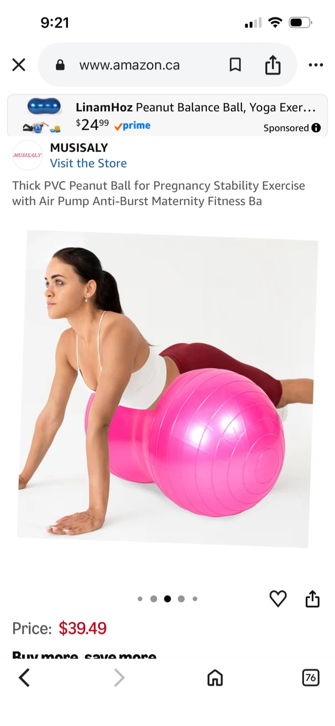 MUSISALY Pink Peanut Balance Ball - photo 4