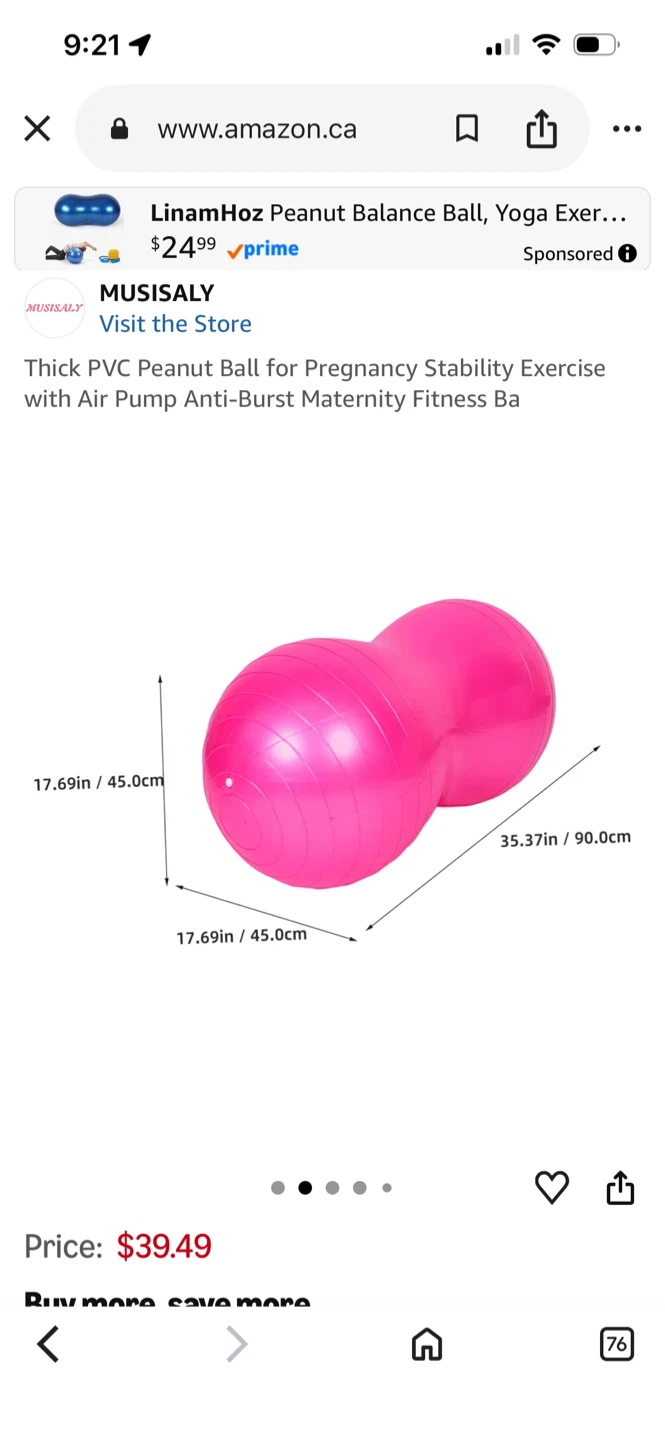 MUSISALY Pink Peanut Balance Ball - photo 2