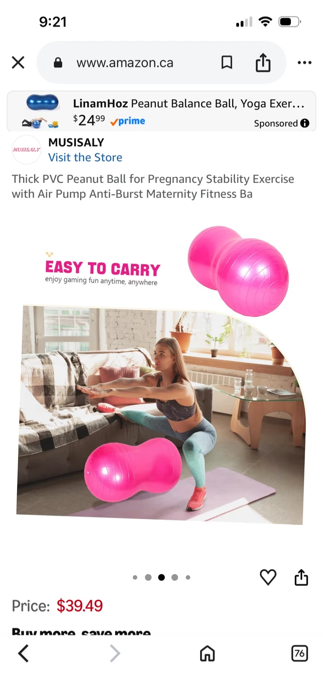 MUSISALY Pink Peanut Balance Ball - photo 5