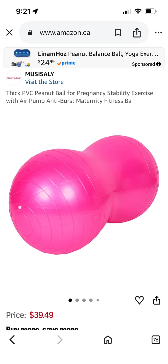 MUSISALY Pink Peanut Balance Ball