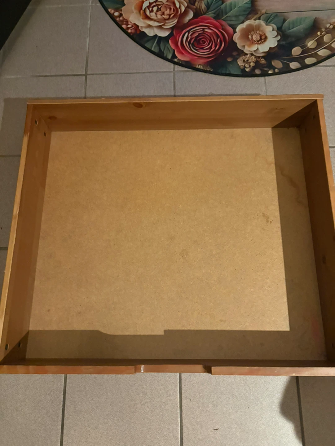 Wooden drawer with wheels for under bed