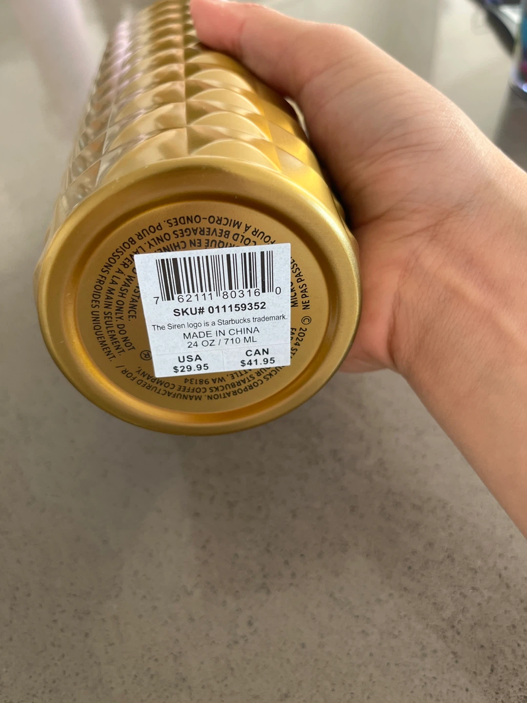 Starbucks Gold Tumbler with Straw - 24 oz - photo 4