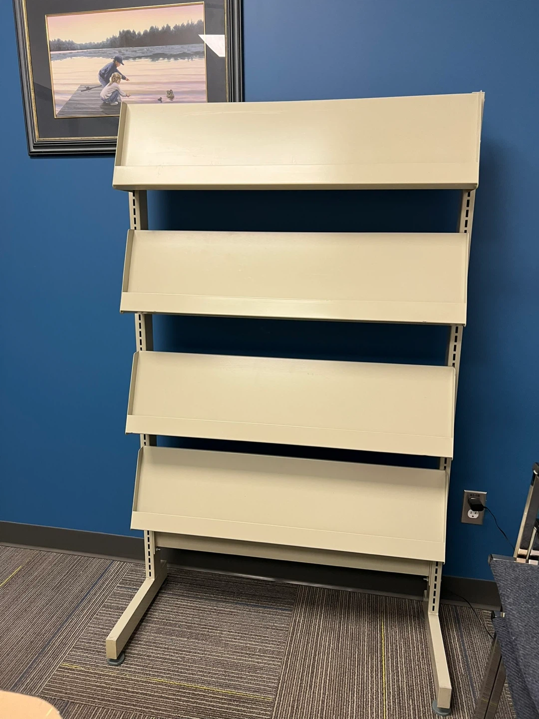 Light Beige 4-Shelf Magazine/Book Rack