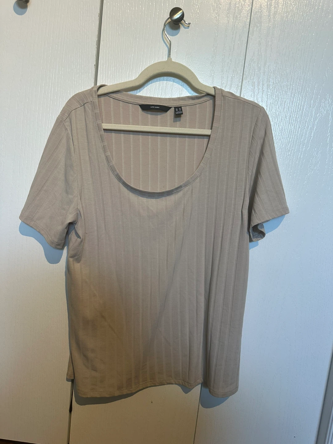 Vero Moda Beige Ribbed T-Shirt