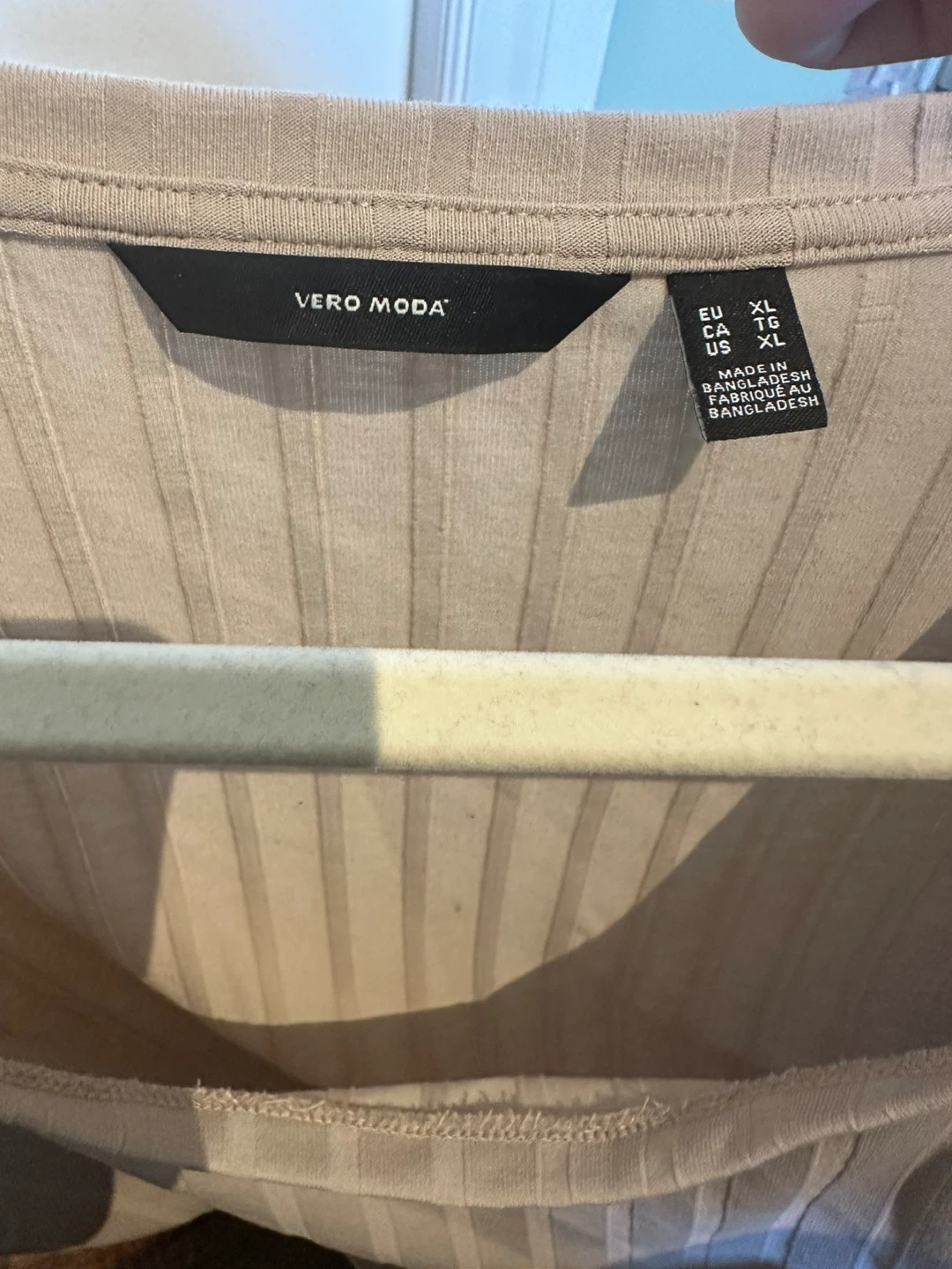 Vero Moda Beige Ribbed T-Shirt - photo 3