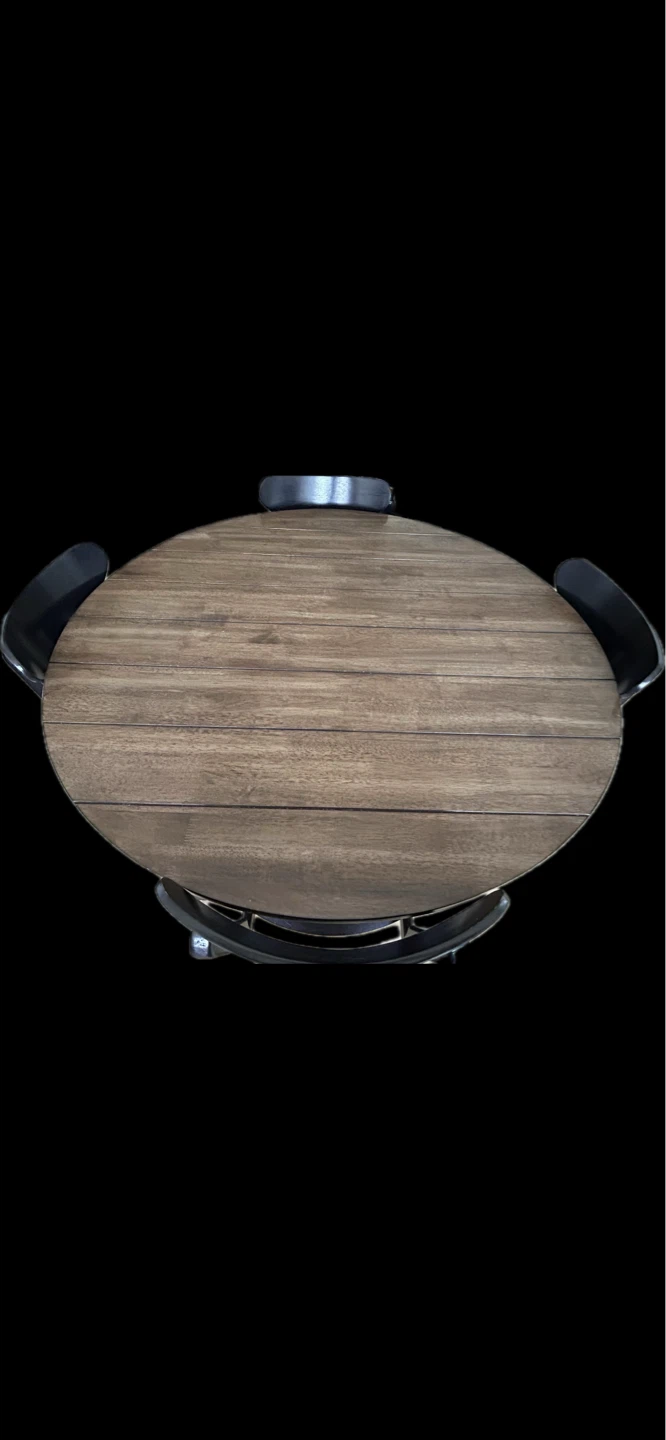 Round Wood Dining Table with 4 Chairs - photo 2
