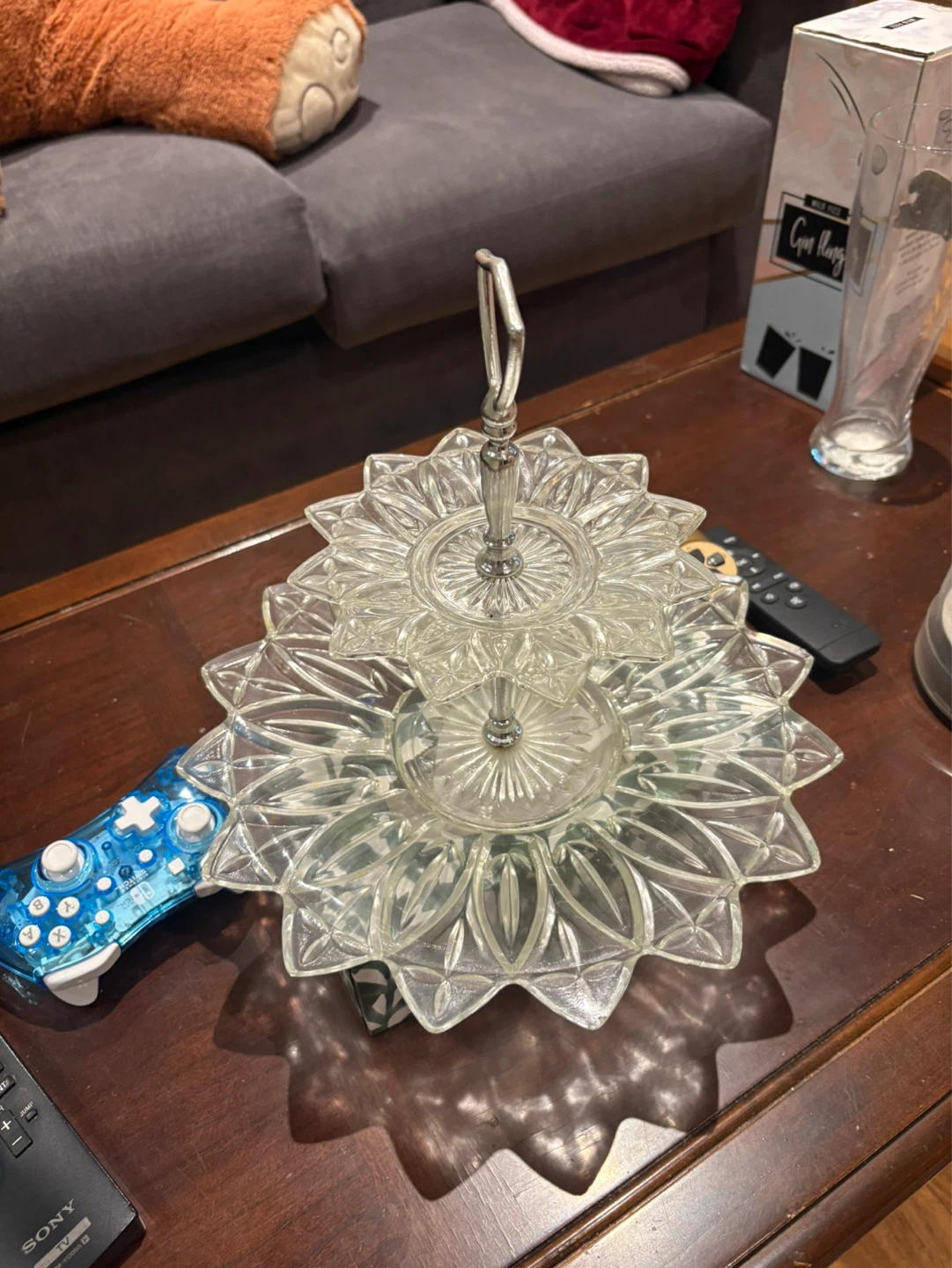 Clear Glass Tiered Serving Stand
