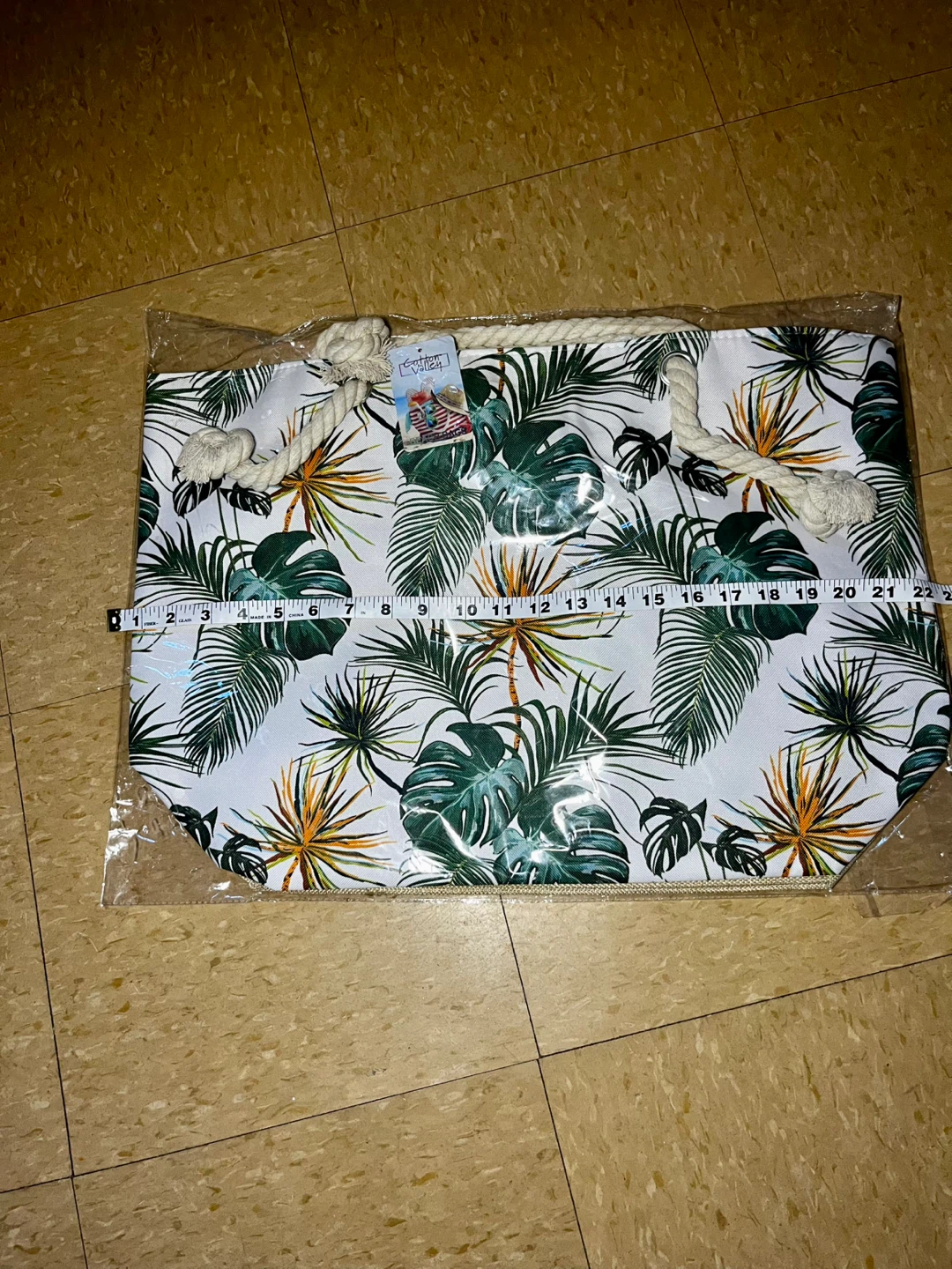 Tropical Print Beach Tote Bag with Rope Handles - photo 2