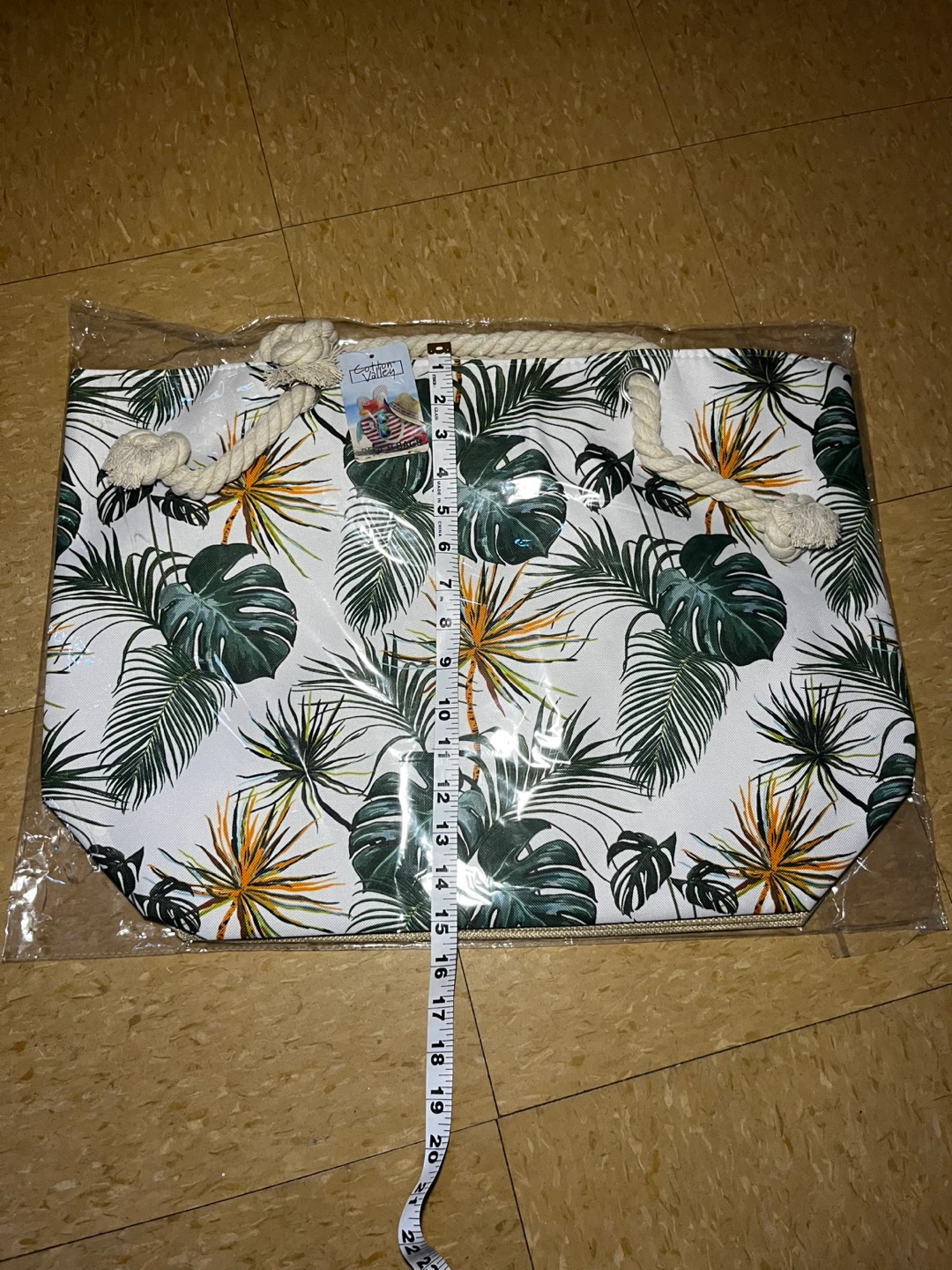 Tropical Print Beach Tote Bag with Rope Handles - photo 4