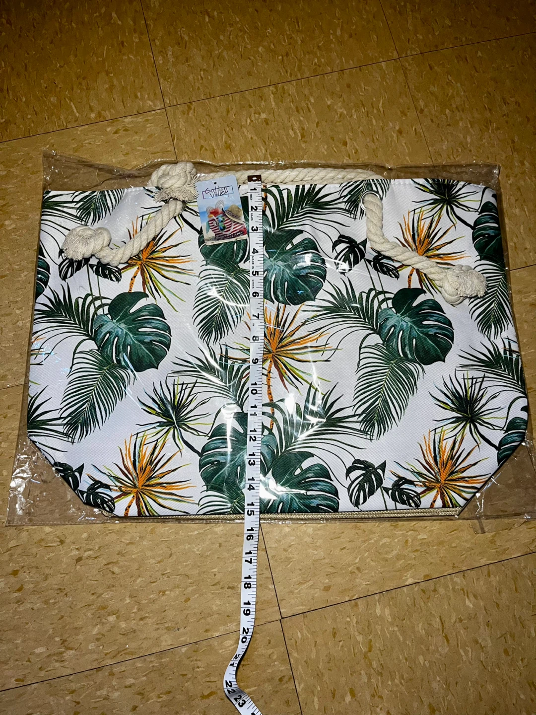 Tropical Print Beach Tote Bag with Rope Handles - photo 3