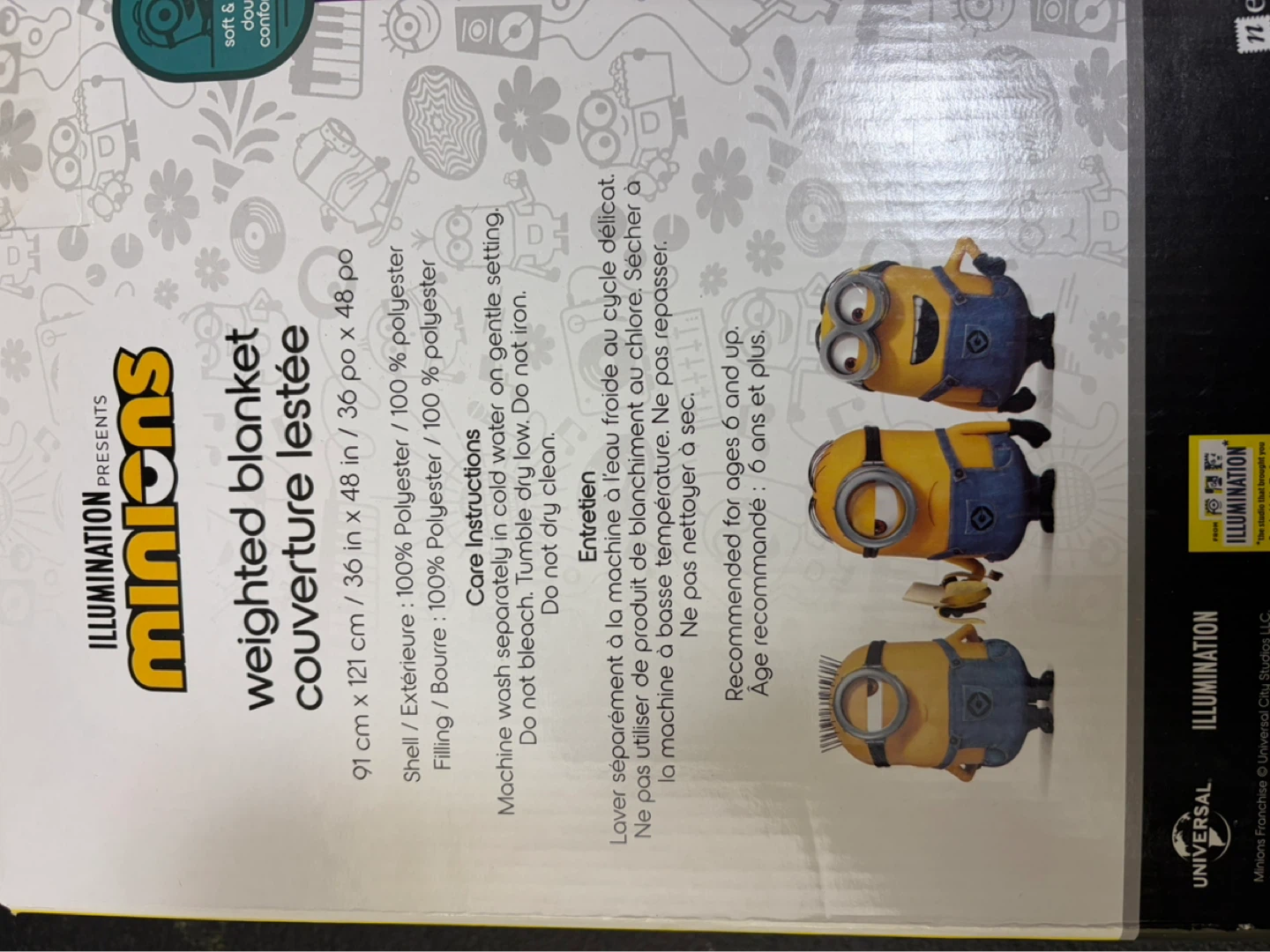 Minions Weighted Blanket 5lbs 36x48in - photo 4