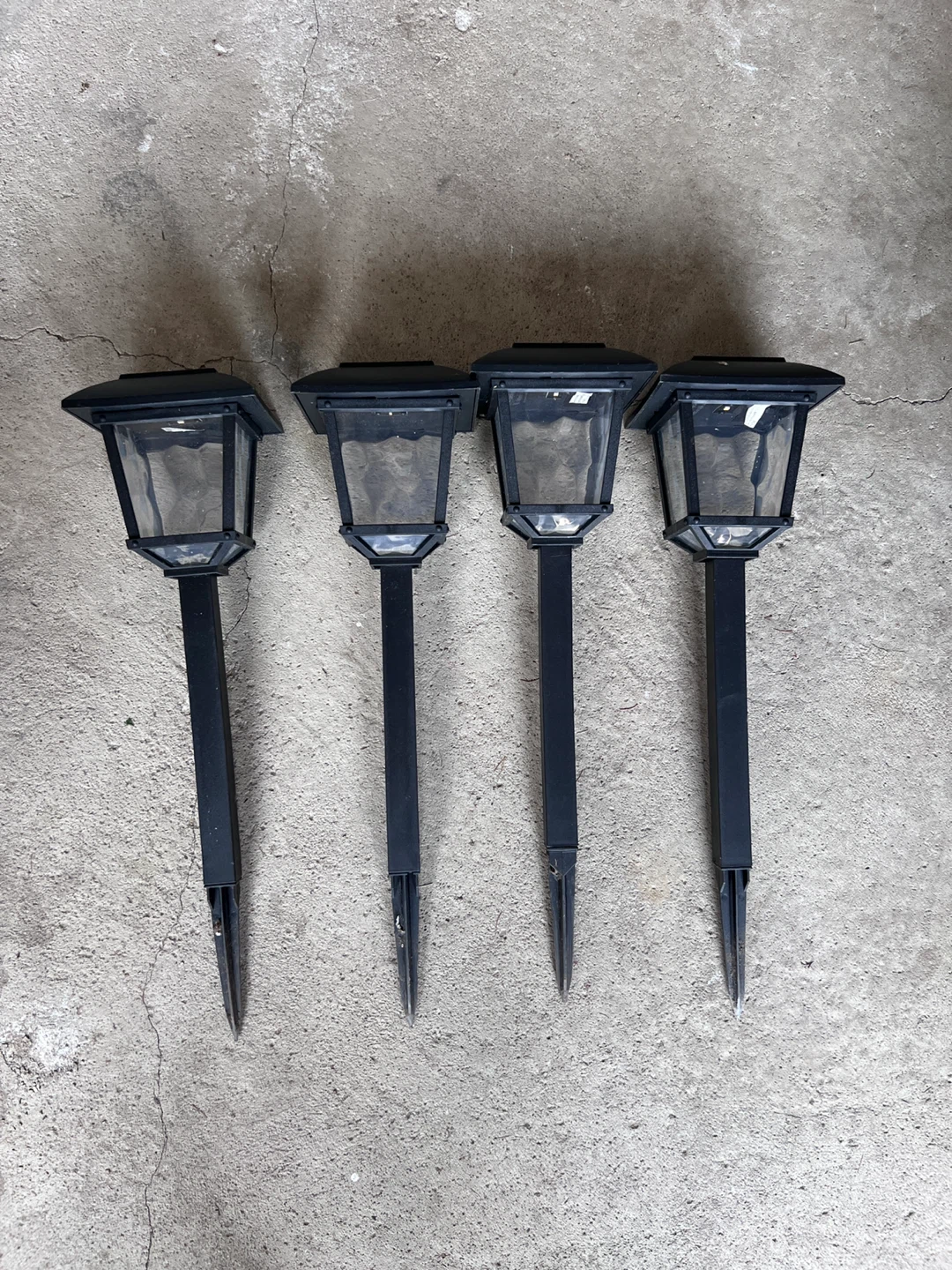 Set of 4 Black Solar Pathway Lights