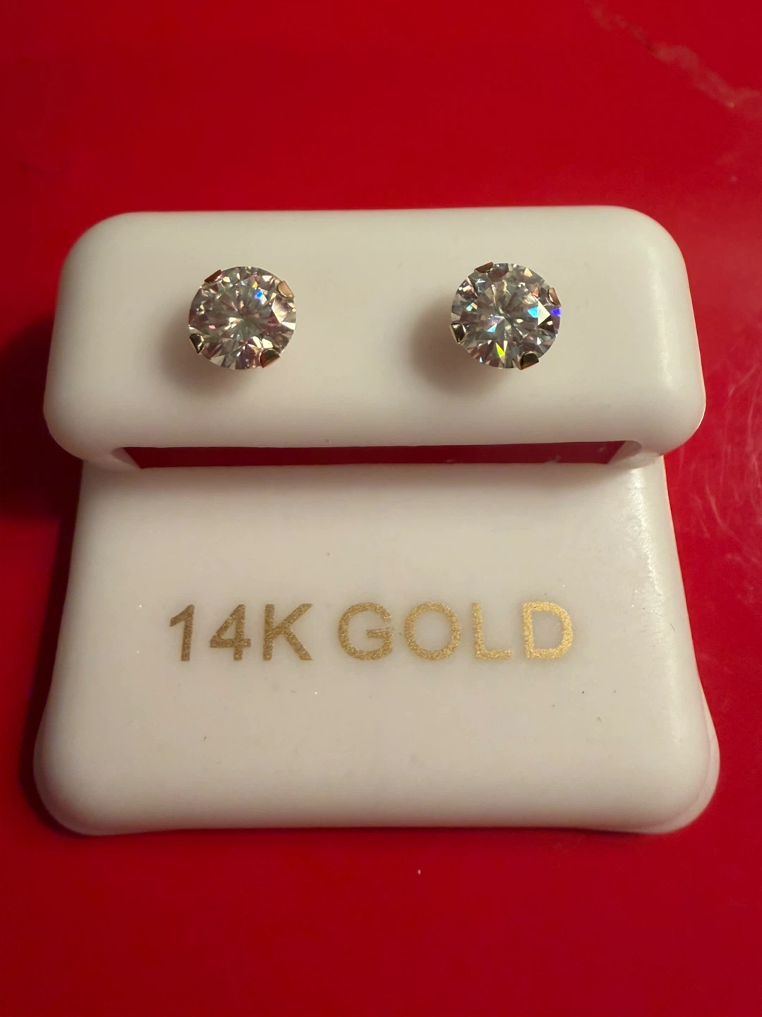 14K Gold Moissanite Stud Earrings