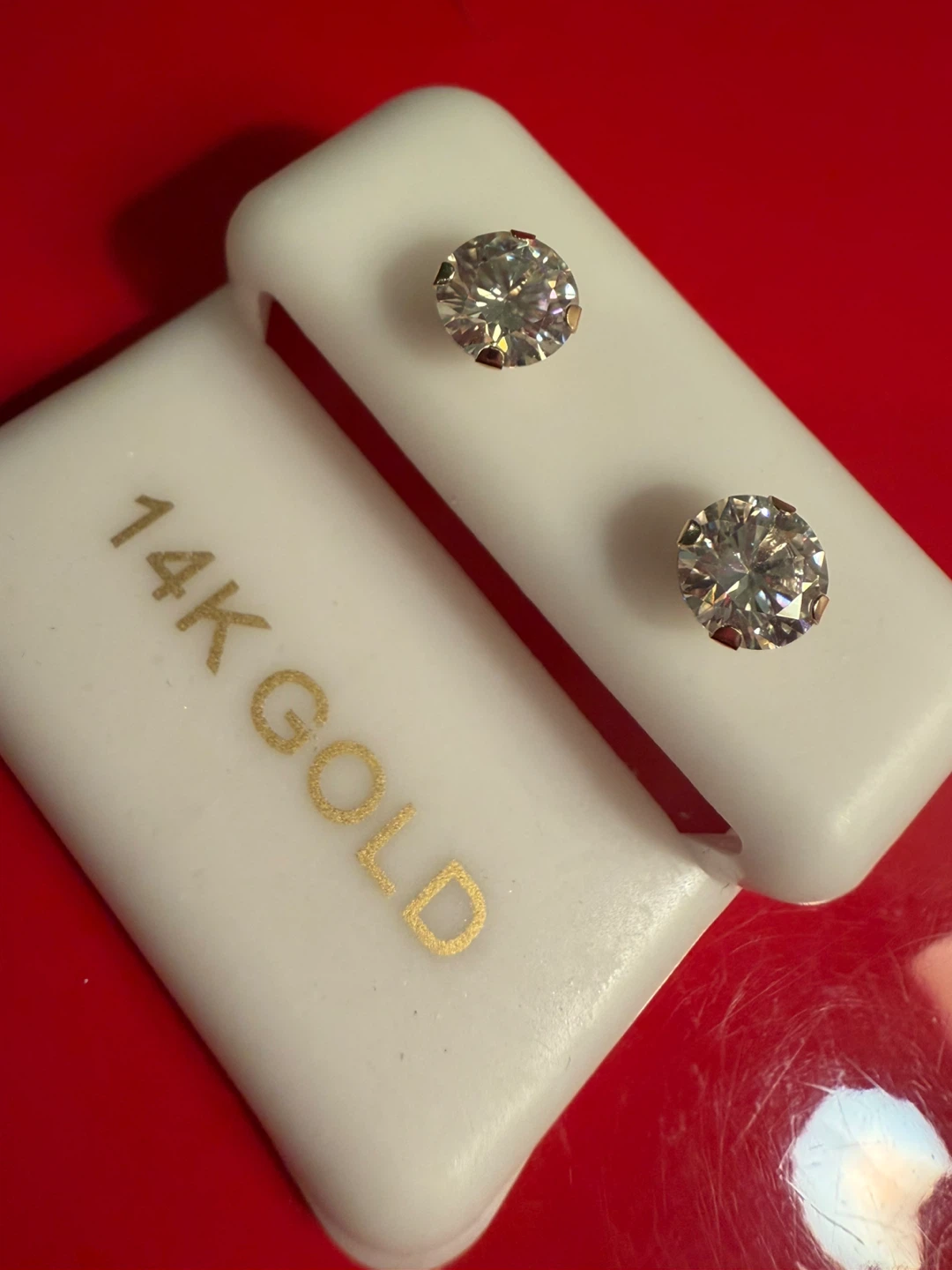 14K Gold Moissanite Stud Earrings - photo 2