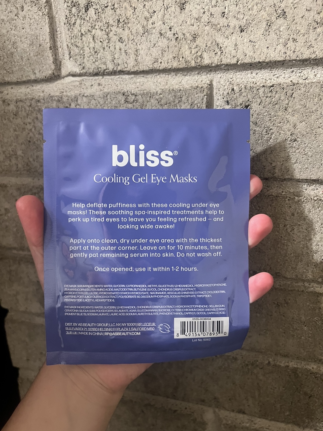 Bliss Cooling Gel Eye Masks with Collagen (2 Packs) - photo 2