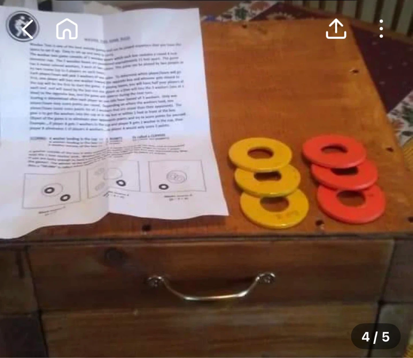 Handmade Wooden Washer Toss Game Set - photo 2