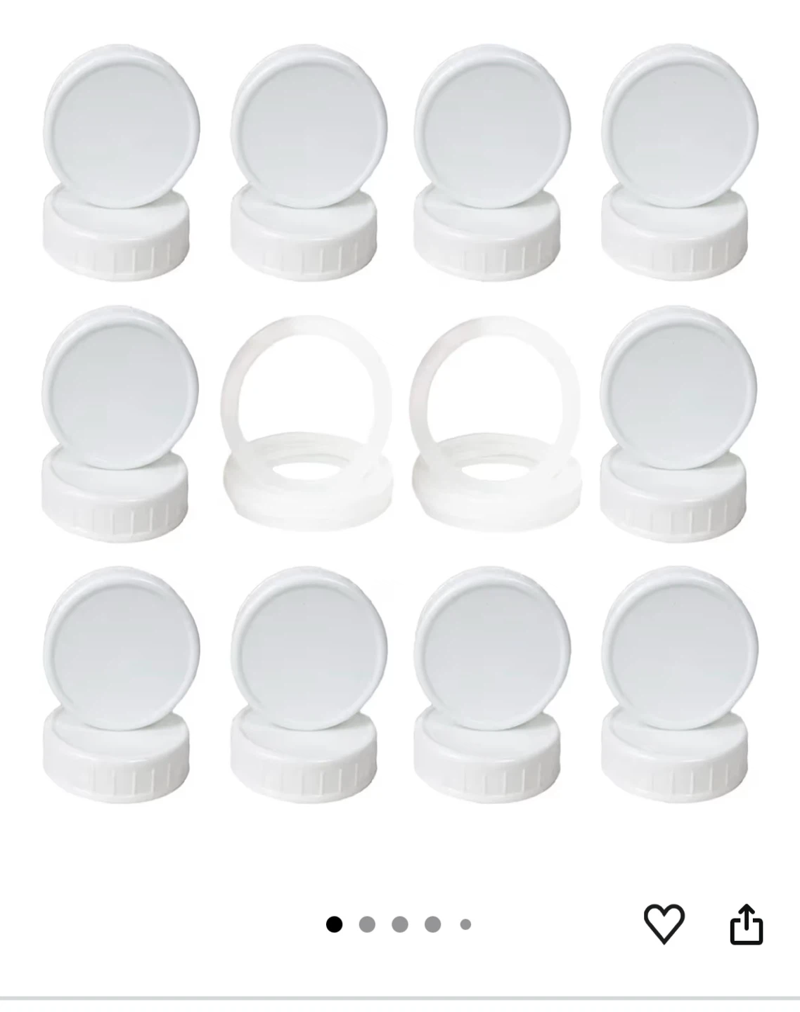 20 Pack White Plastic Mason Jar Lids with Seal Ring - photo 3
