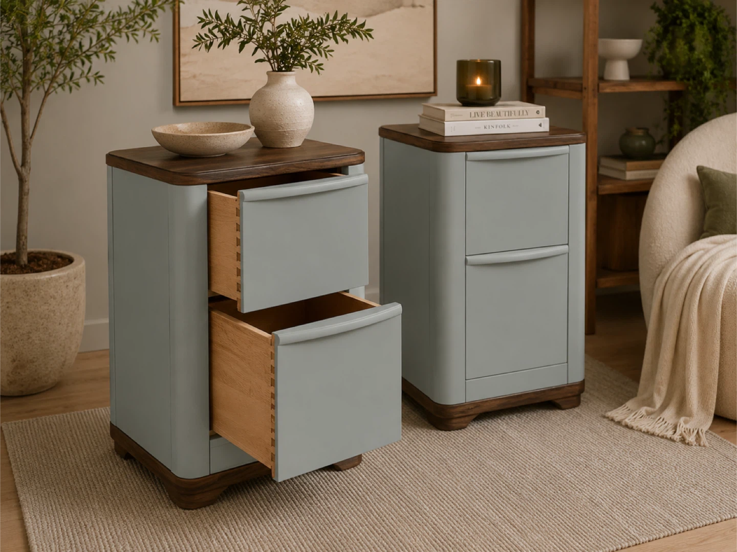 ✨ Custom Refinished End Tables / Nightstands ✨ - photo 4