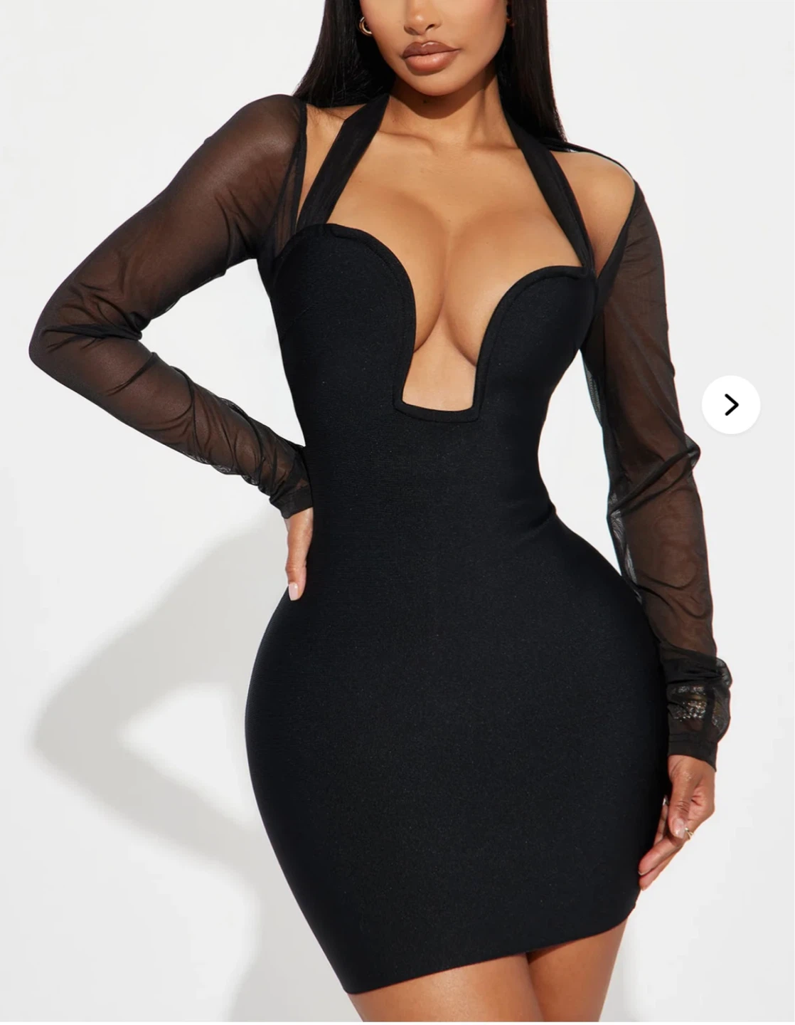 Fashion Nova Bandage Mesh Sleeve Dress - size xs