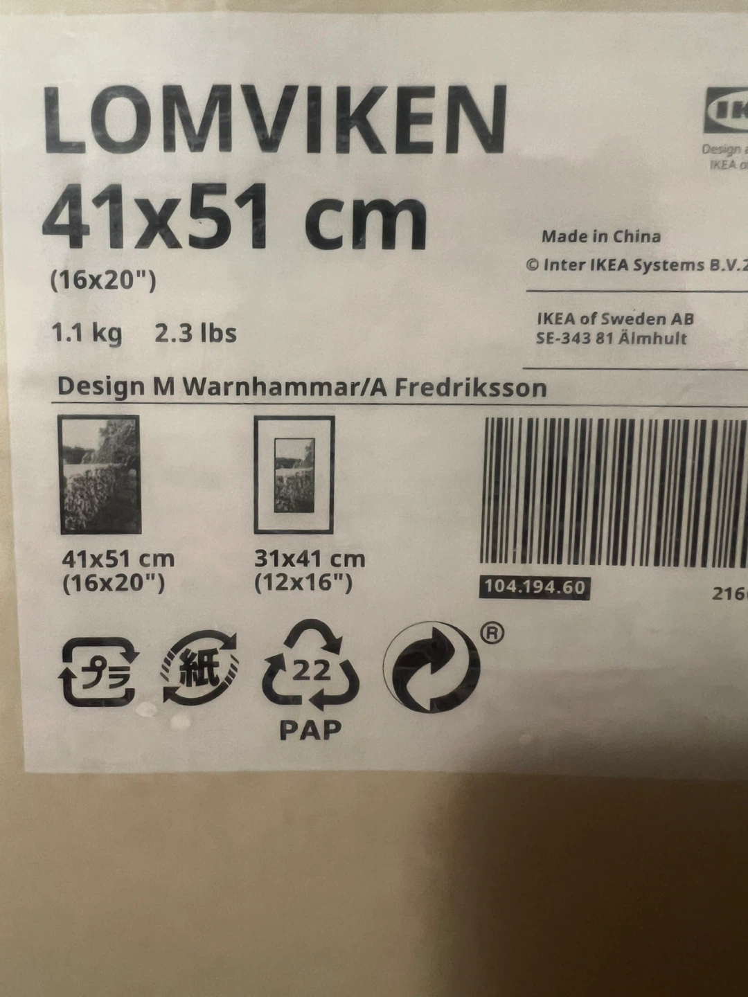 2x IKEA LOMVIKEN 41x51 cm Frame - photo 2