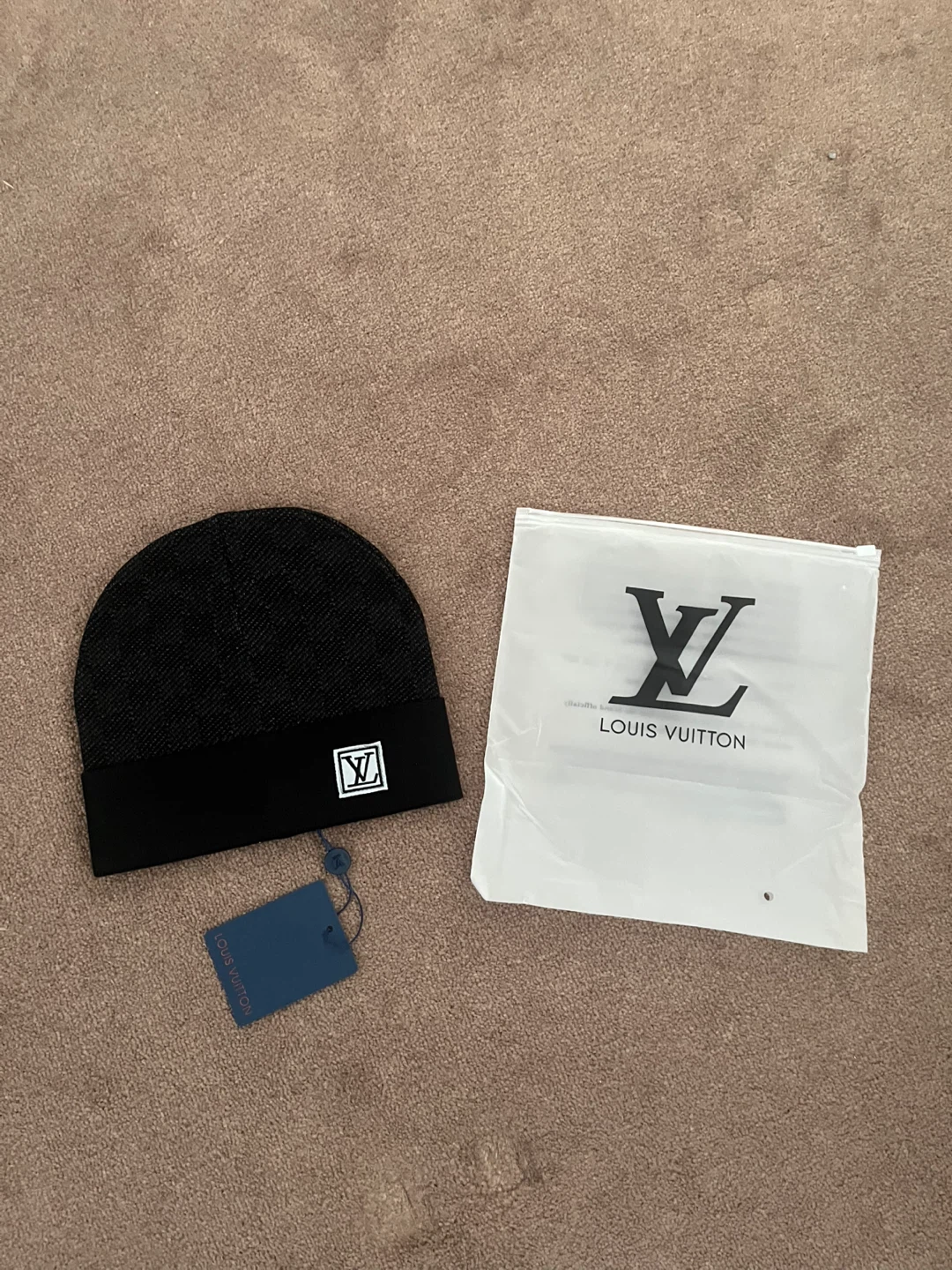 Louis Vuitton Black Beanie Hat