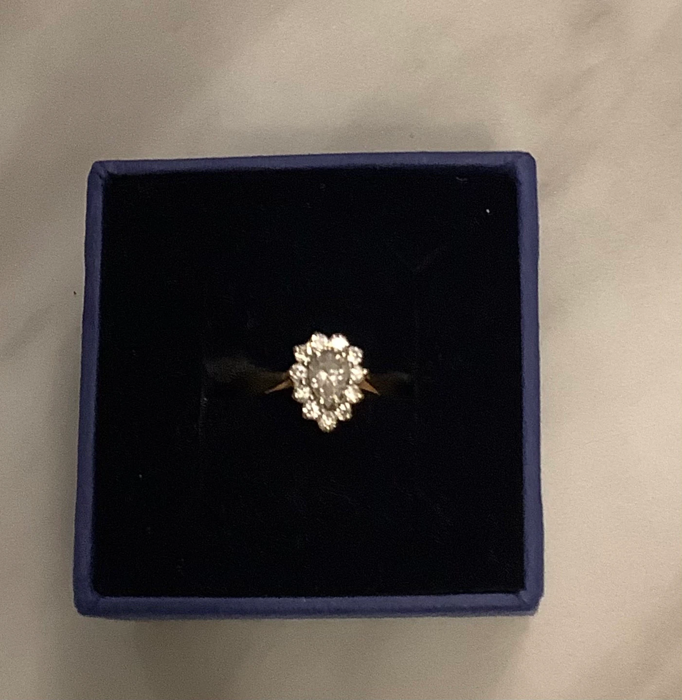 Diamond engagement ring, pear shaped