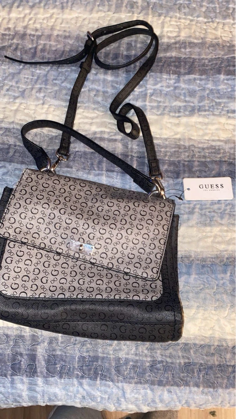 Guess "G" Pattern Crossbody Bag - Black/Grey