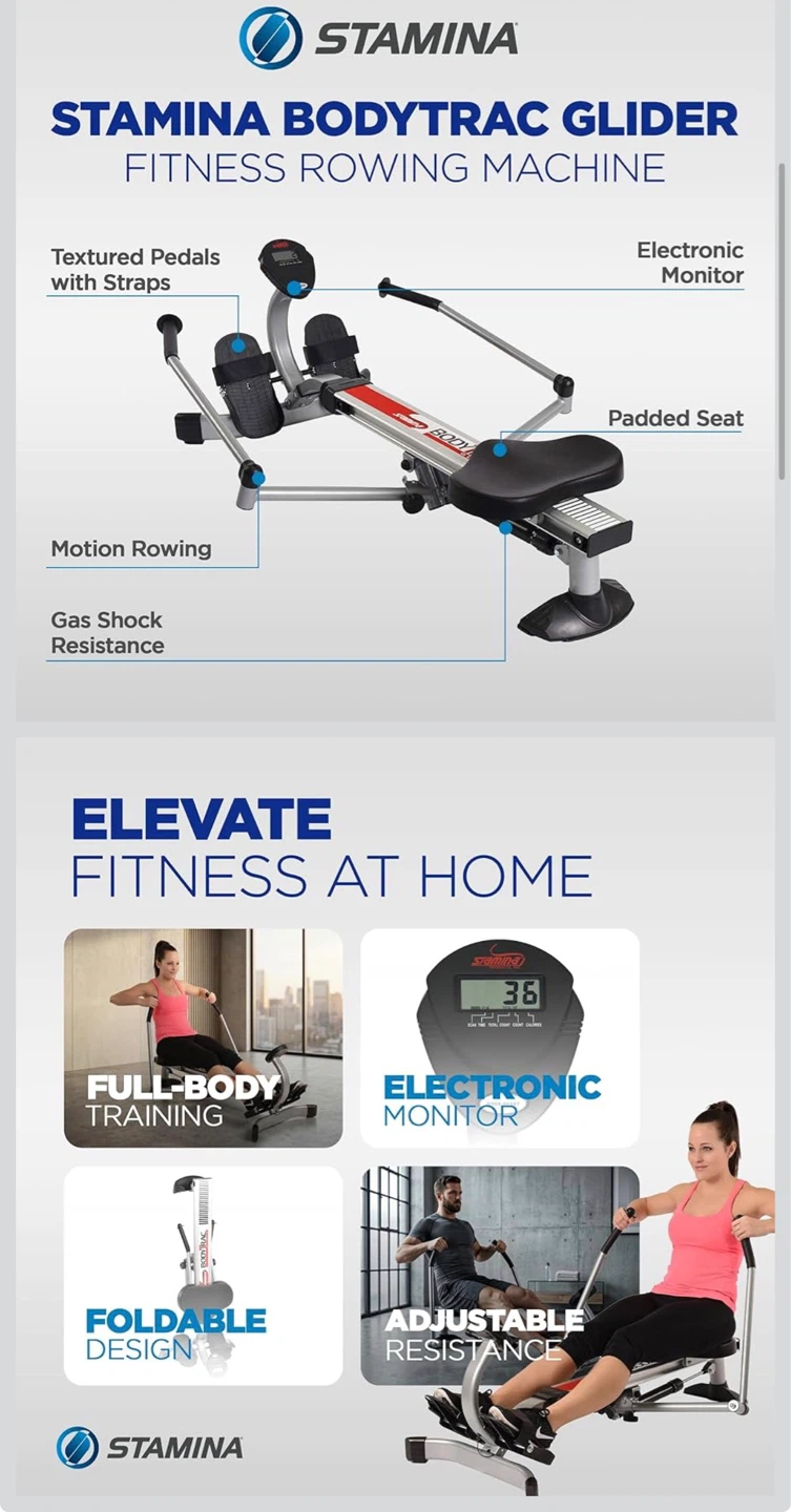 Stamina BodyTrac Glider 135 Rowing Machine - photo 2