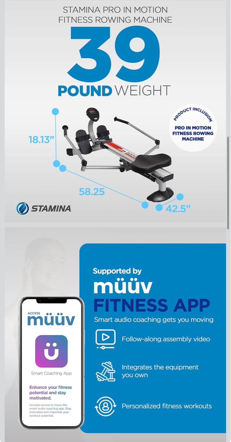 Stamina BodyTrac Glider 135 Rowing Machine - photo 3
