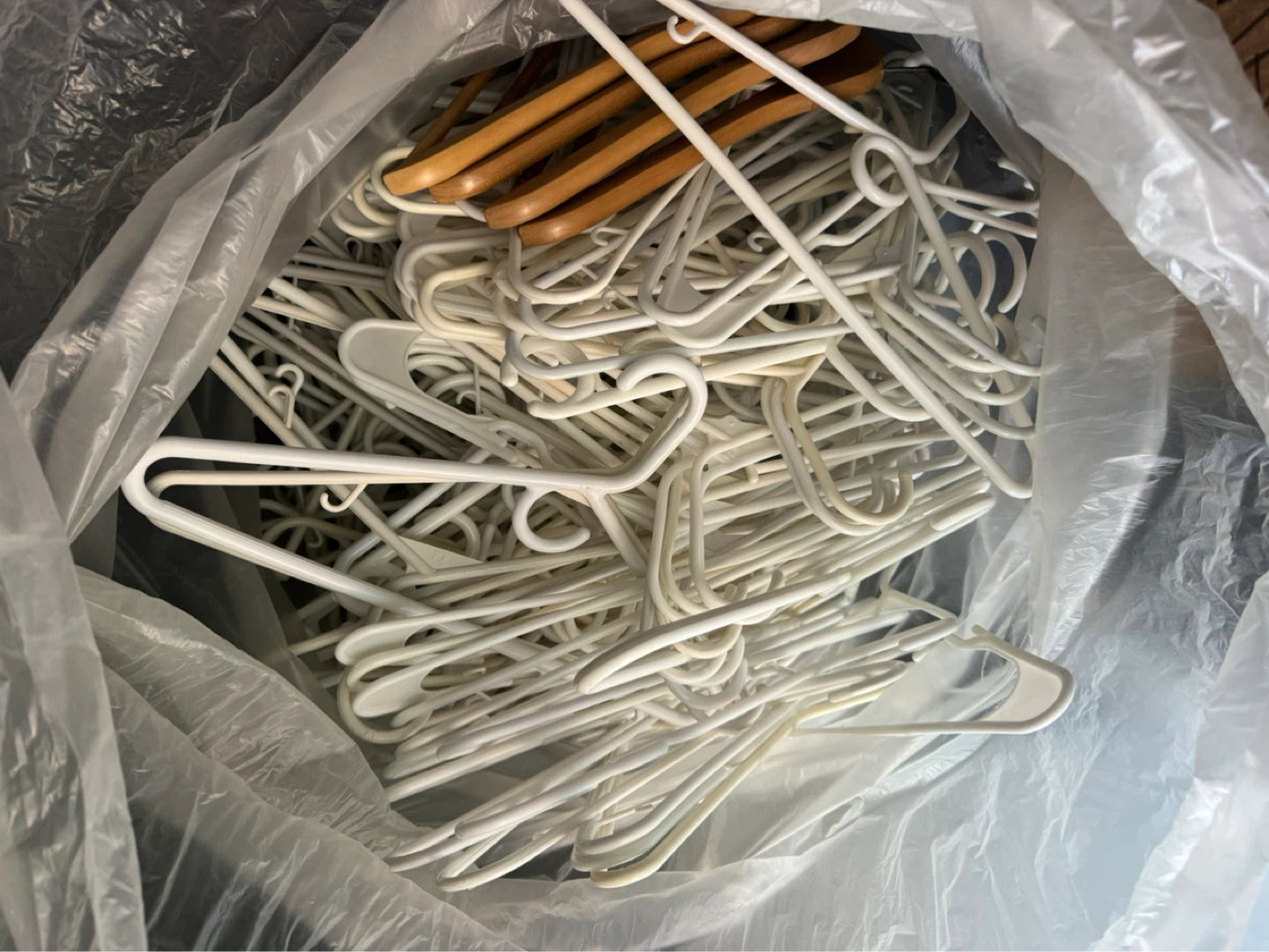 250 Mixed Lot of Clothing Hangers - Wood, White , pink