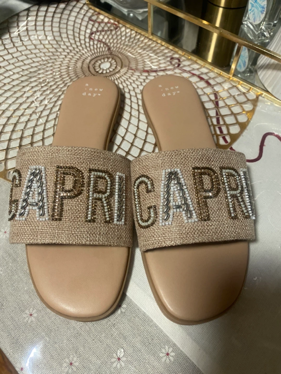 A New Day Women's CAPRI Beaded Slide Sandals Size 8 - photo 2