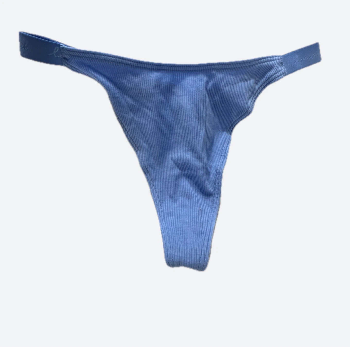 Victoria's Secret PINK Blue Ribbed Thong Panty - Size M
