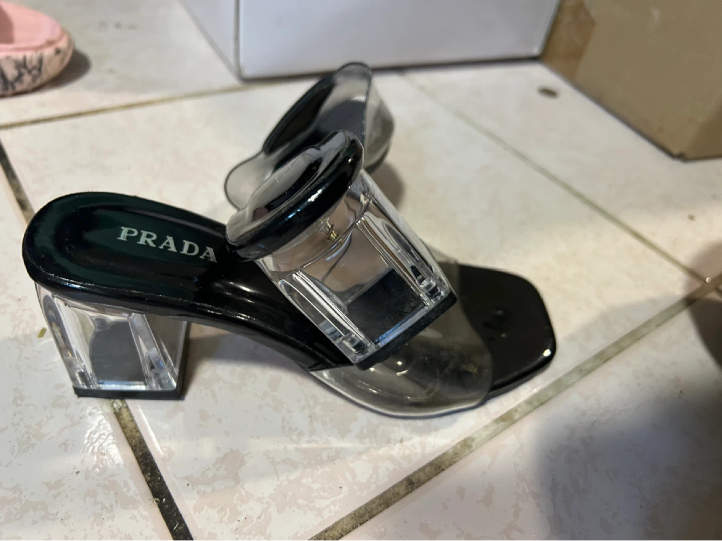 Clear Block Heel Mules - photo 4