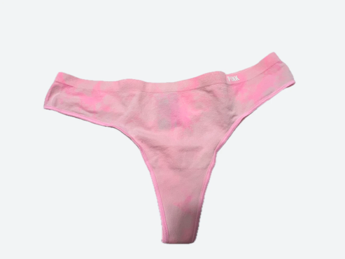 Victoria's Secret PINK Thong Underwear Pink Tie Dye Size Medium