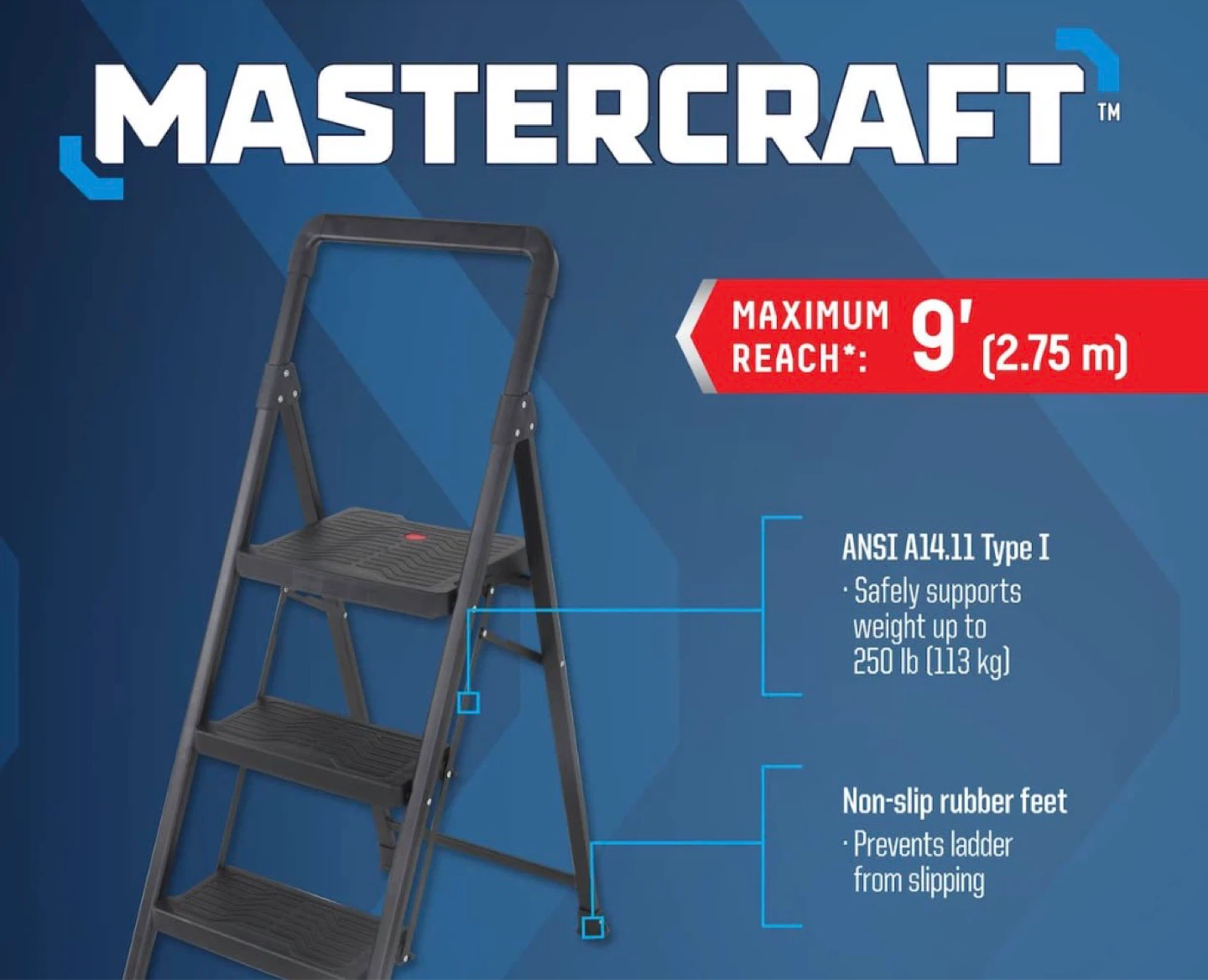 Mastercraft 3-Step Ladder - photo 3