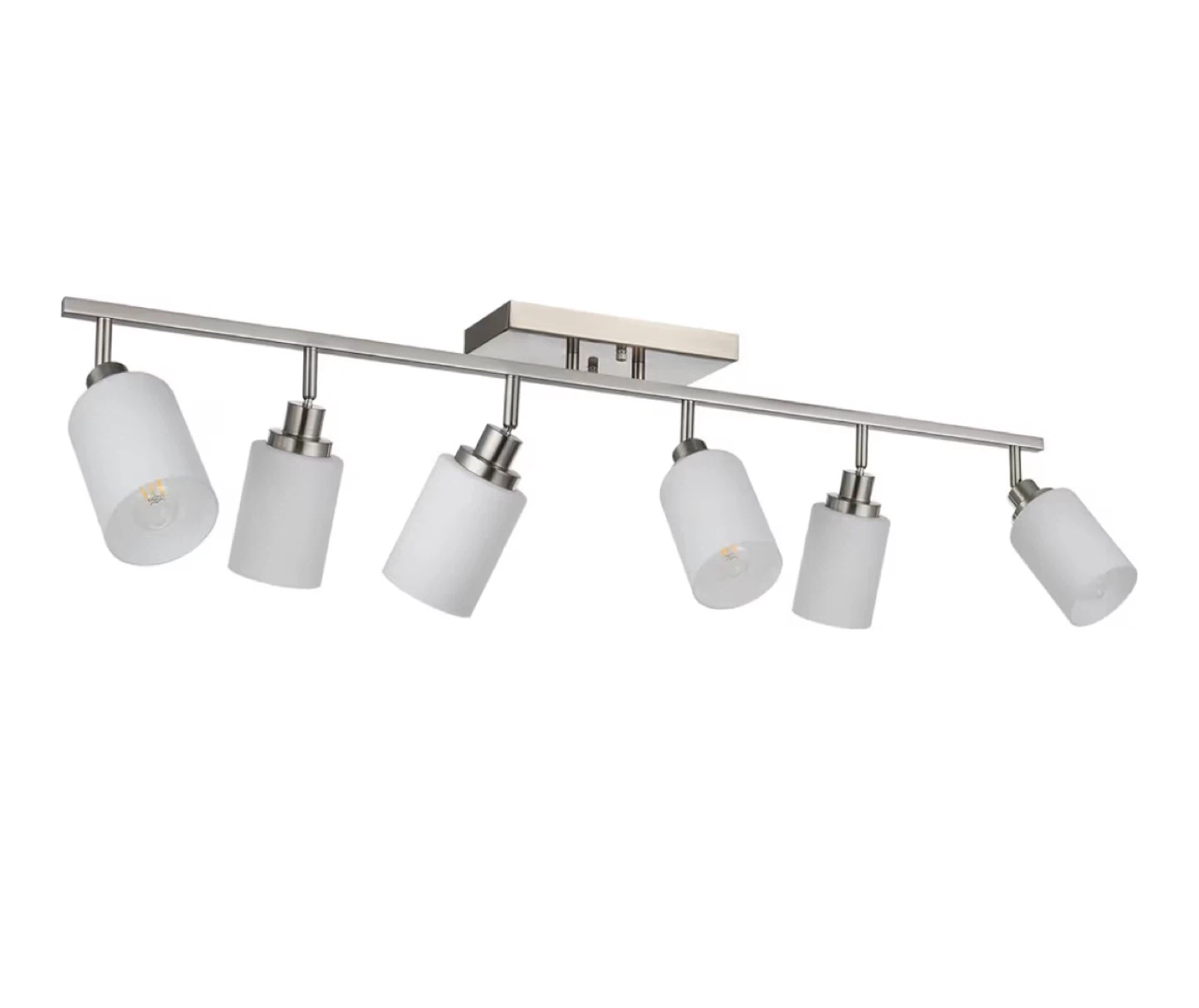 6-Light Track Bar Ceiling/Wall Light Fixture - Brushed Nickel
