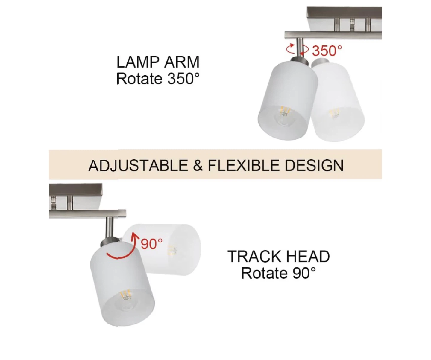 6-Light Track Bar Ceiling/Wall Light Fixture - Brushed Nickel - photo 2