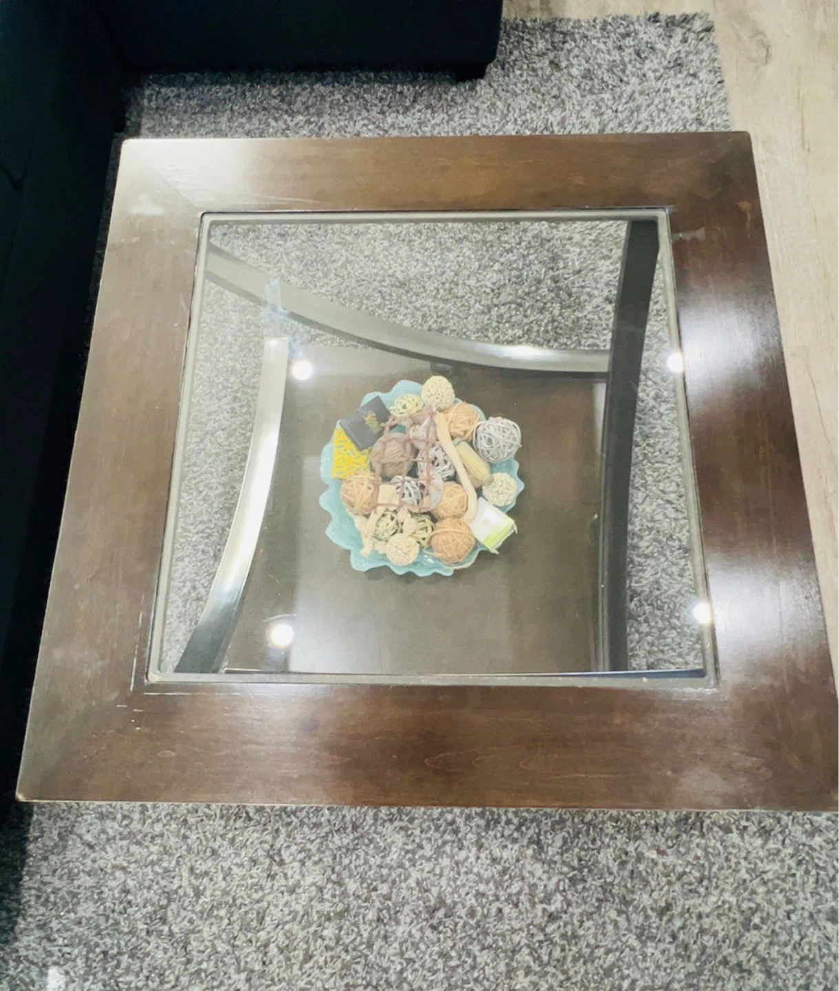 Square Glass Top Coffee Table