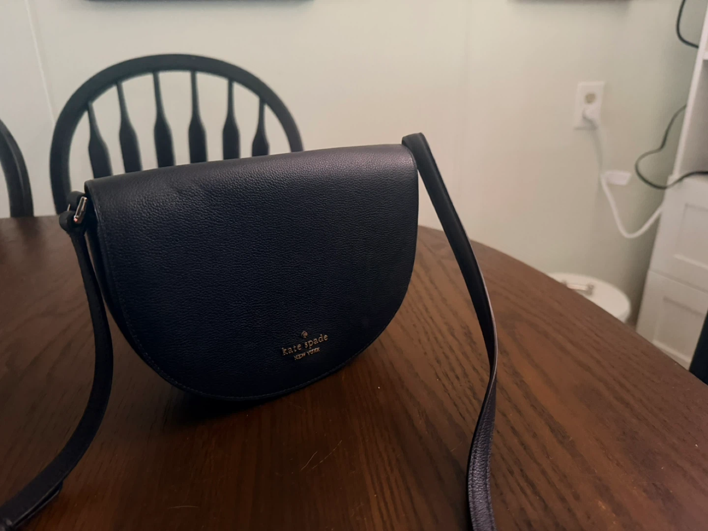 Kate Spade Black Leather Saddle Bag