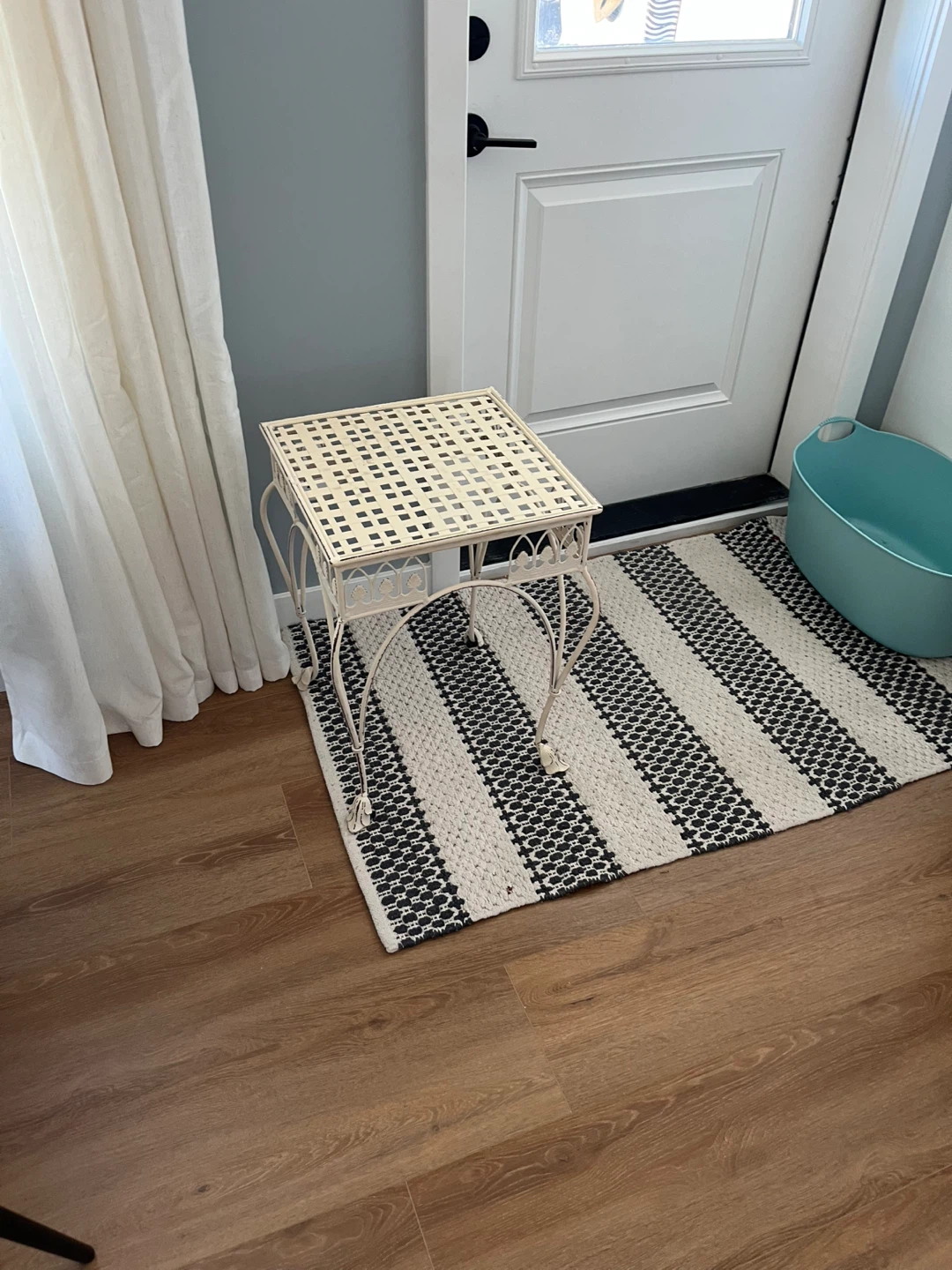 Small White Metal Accent Table