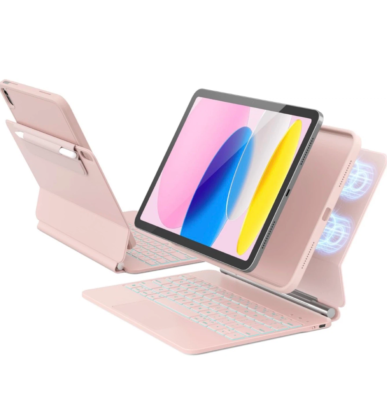 Pink iPad Case with Keyboard. New, Unused.