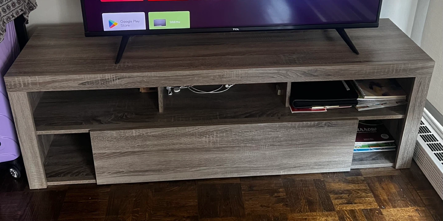 Wood Grain Entertainment Unit