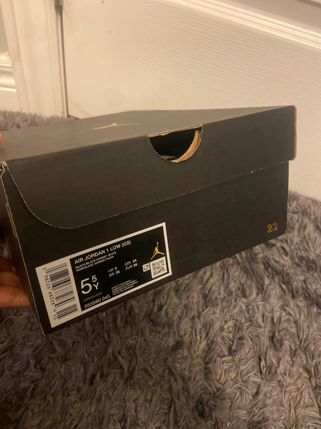 Air Jordan 1 Low (GS) - Black/White/Grey - Size 5Y - photo 3