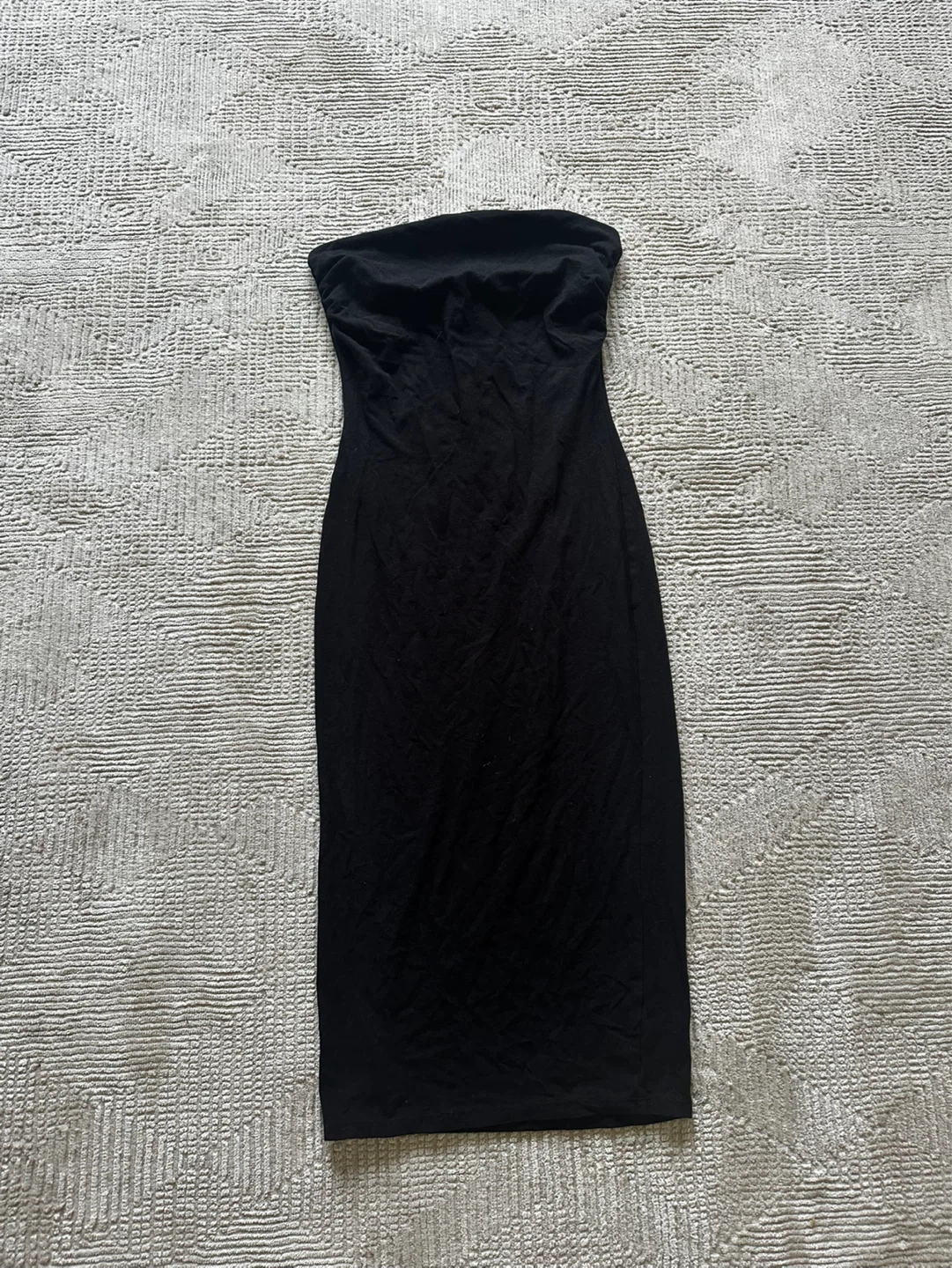 Fashion Nova Black Strapless Midi Dress