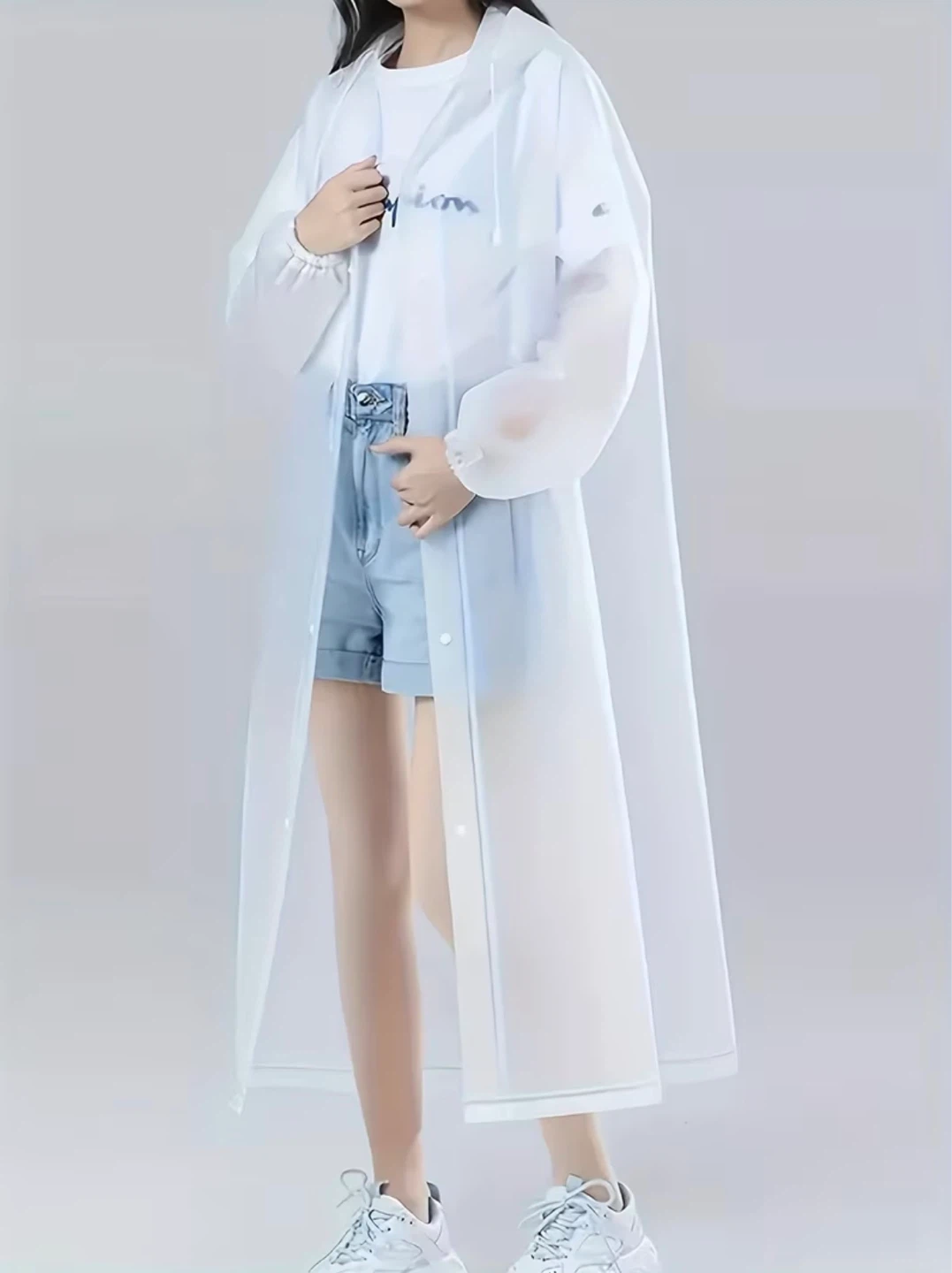 Long Transparent Raincoat - photo 2