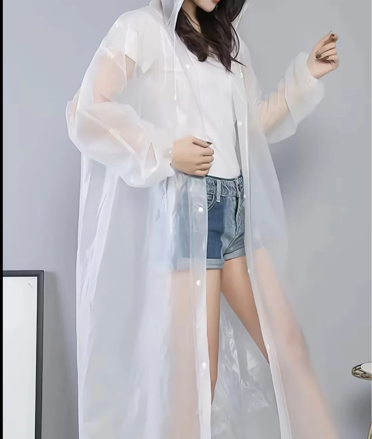 Long Transparent Raincoat - photo 3