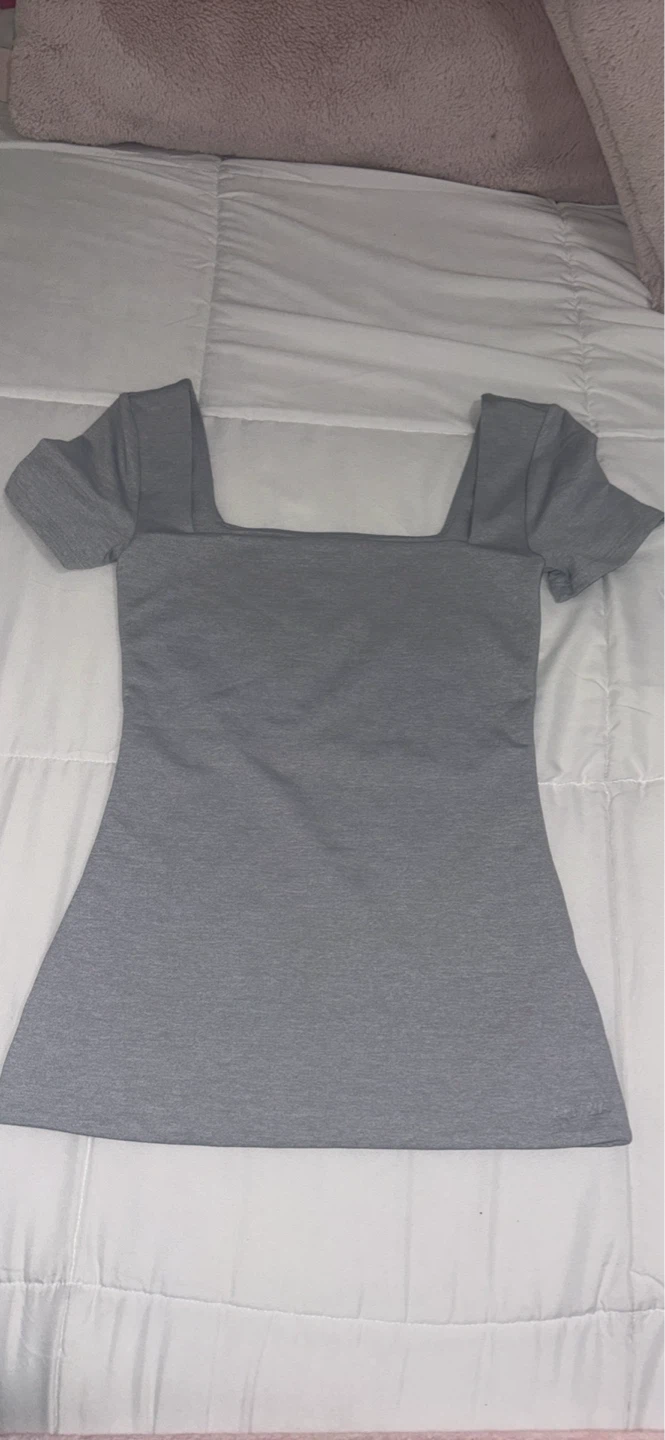 Aritzia Contour Square Neck Top - Grey XS