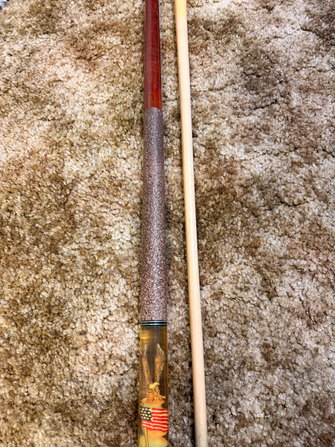 58” Decorative Eagle Pool Cue w/ Case – Good Condition - photo 2