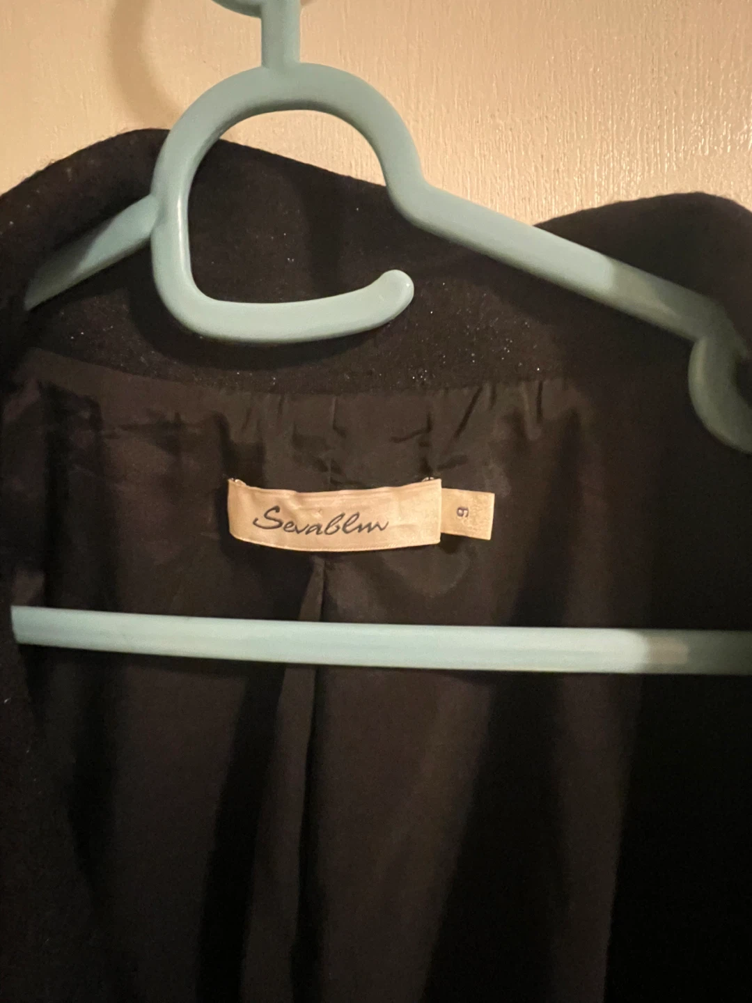 Sevalm Black Sparkle Asymmetrical Zip Blazer Jacket Size S - photo 3