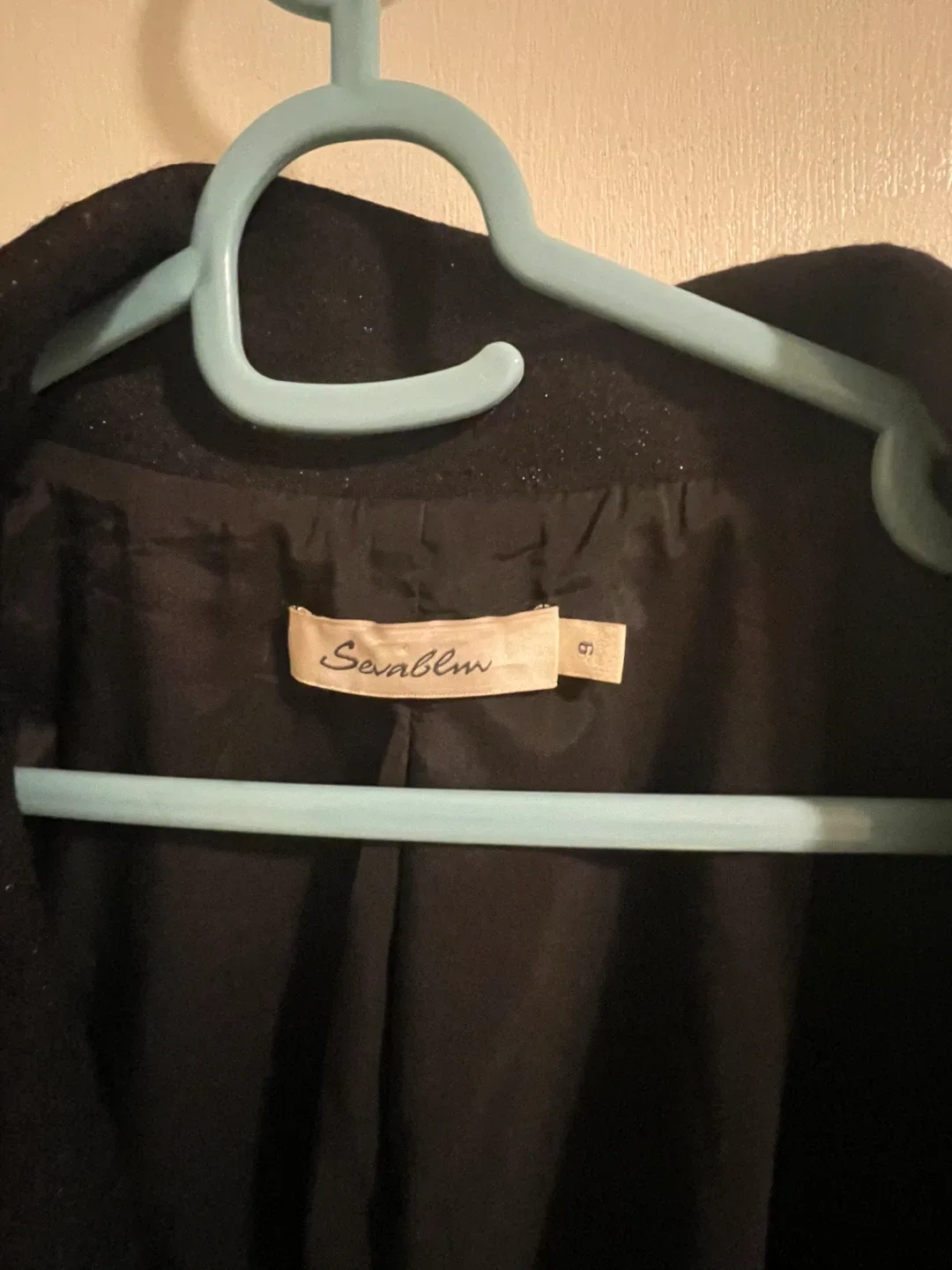 Sevalm Black Sparkle Asymmetrical Zip Blazer Jacket Size S - photo 3